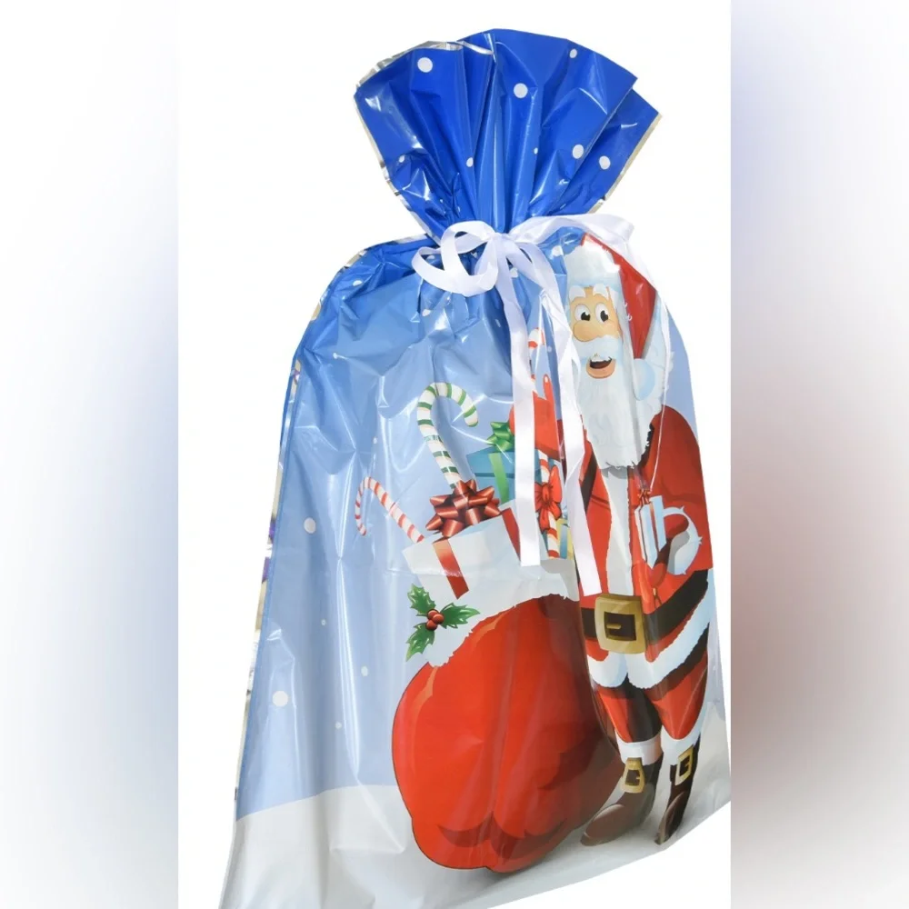 Christmas drawstring gift bags set of 4